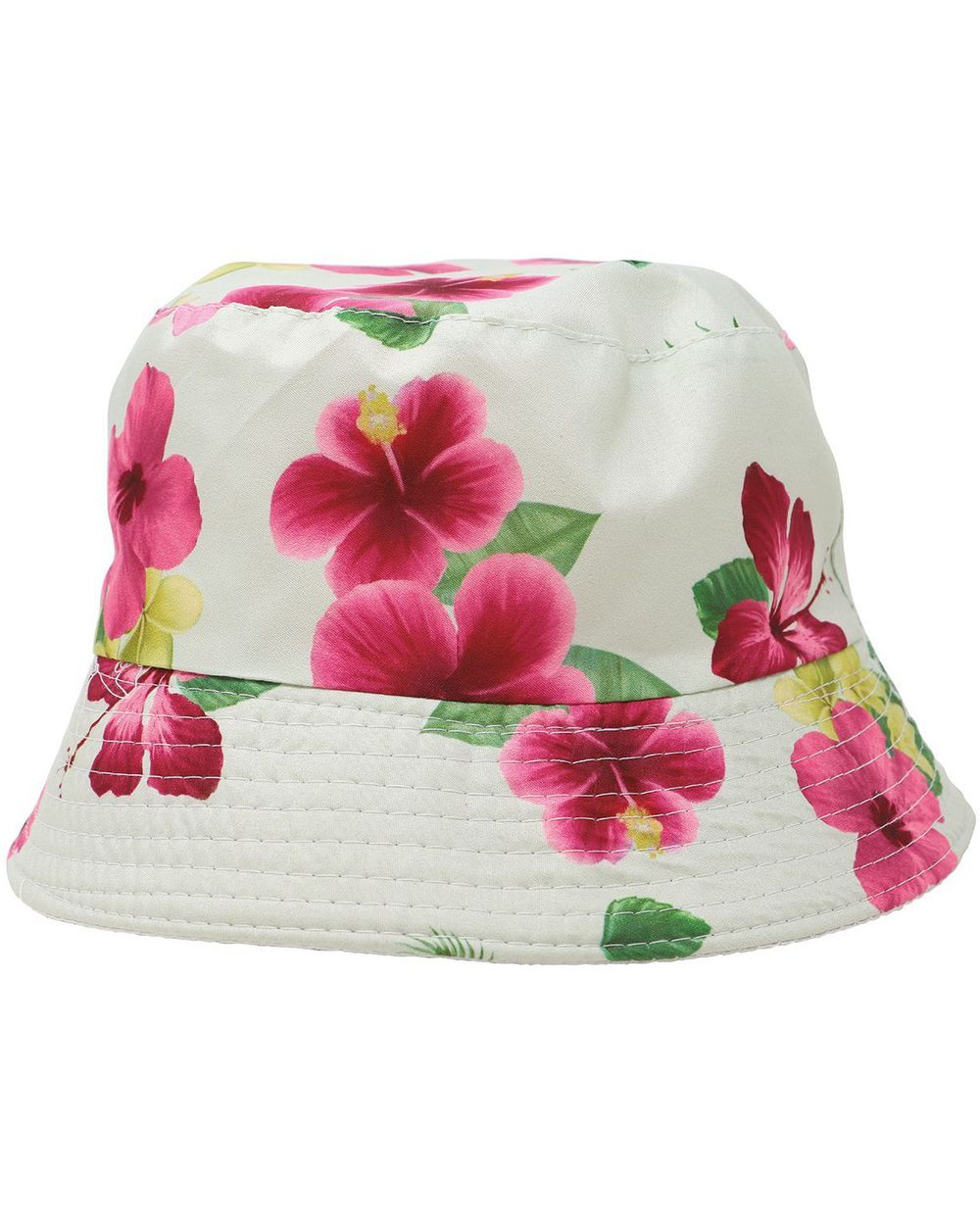 Hvit Bøttehatt med Blomster