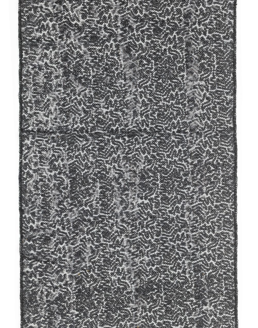 Svart Bordløper med Paljetter 30 cm x 5 meter
