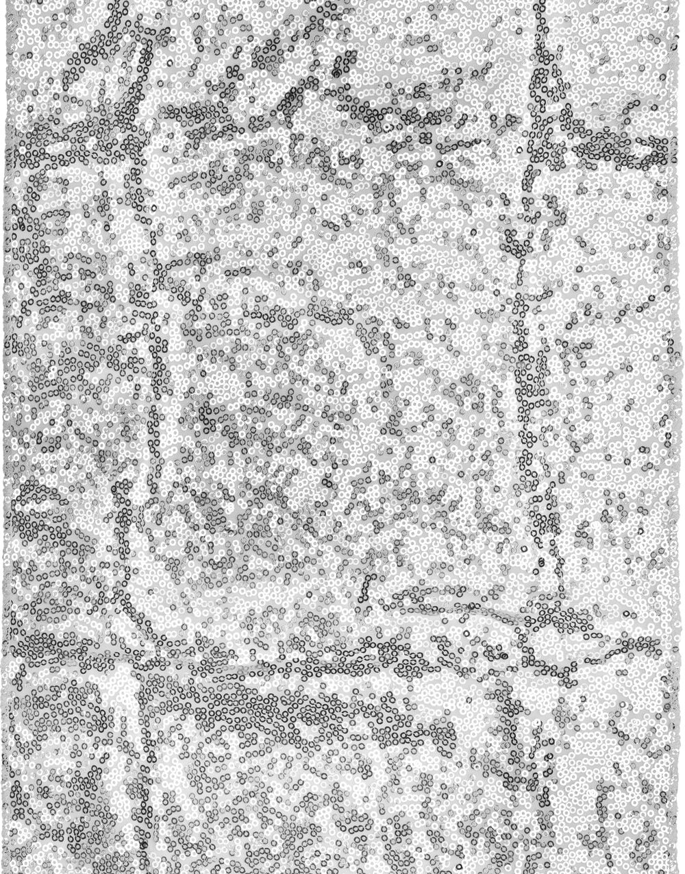 Sølvfarget Bordløper med Paljetter 30 cm x 5 meter