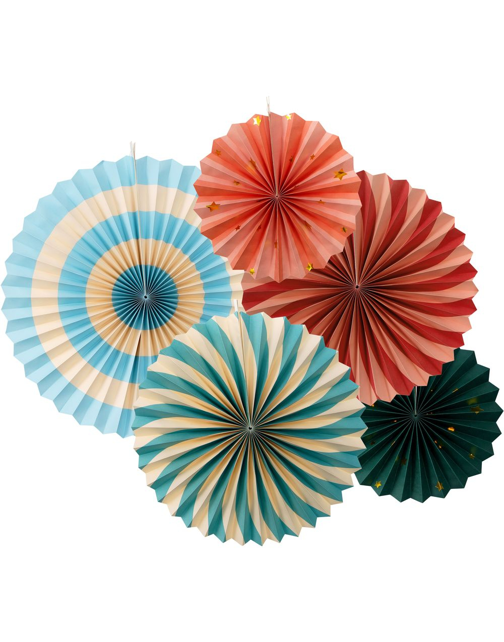 5 stk Sirkus Rosetter/Papirvifter - Circus Party