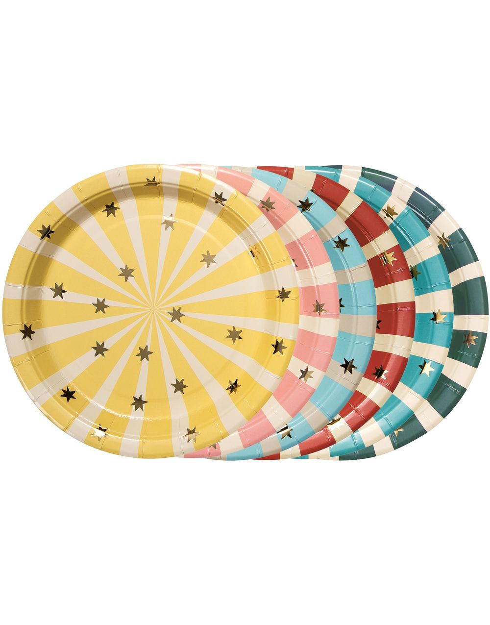 8 stk Små Fargerike Sirkus Papptallerkener 18 cm - Circus Party