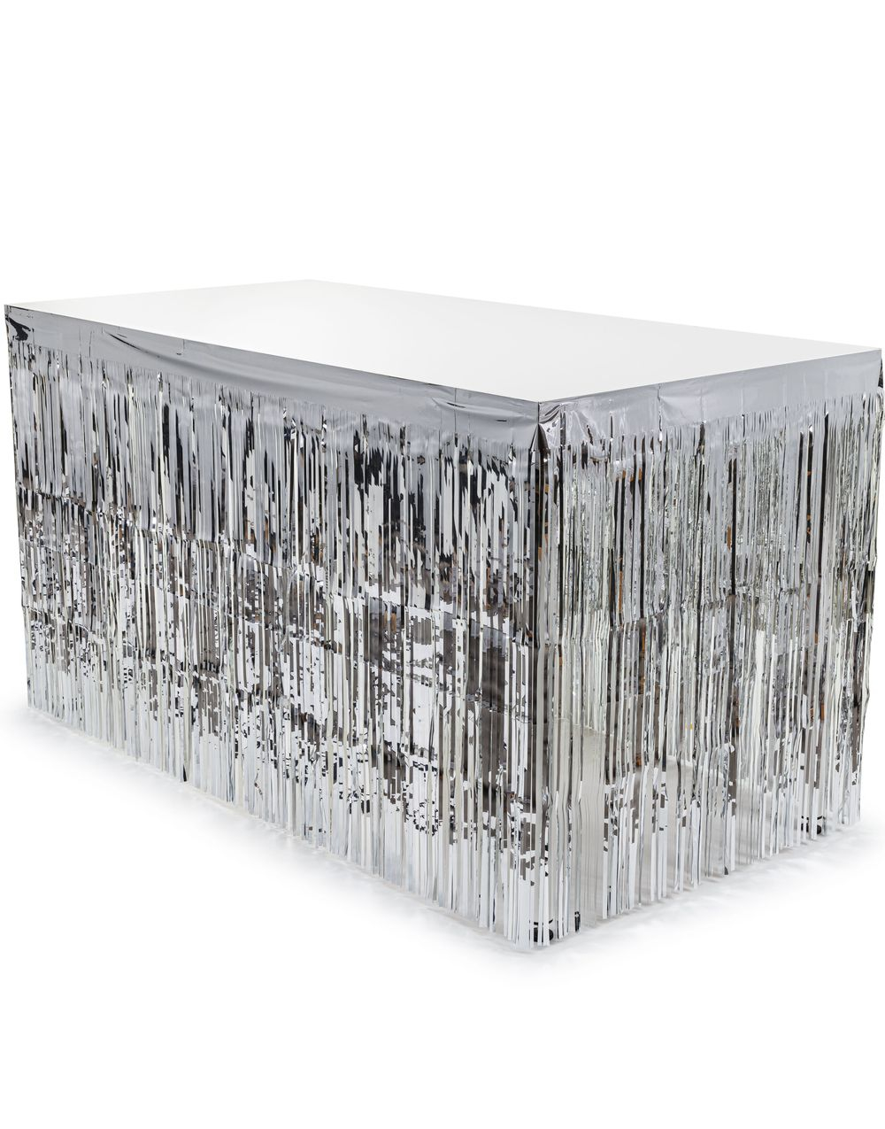 Frynsete Sølvfarget Bordskjørt 0.8x3 M