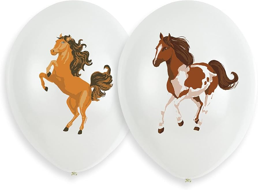 6 stk 27,5 cm Ballonger med Hestetema - Beautiful Horses