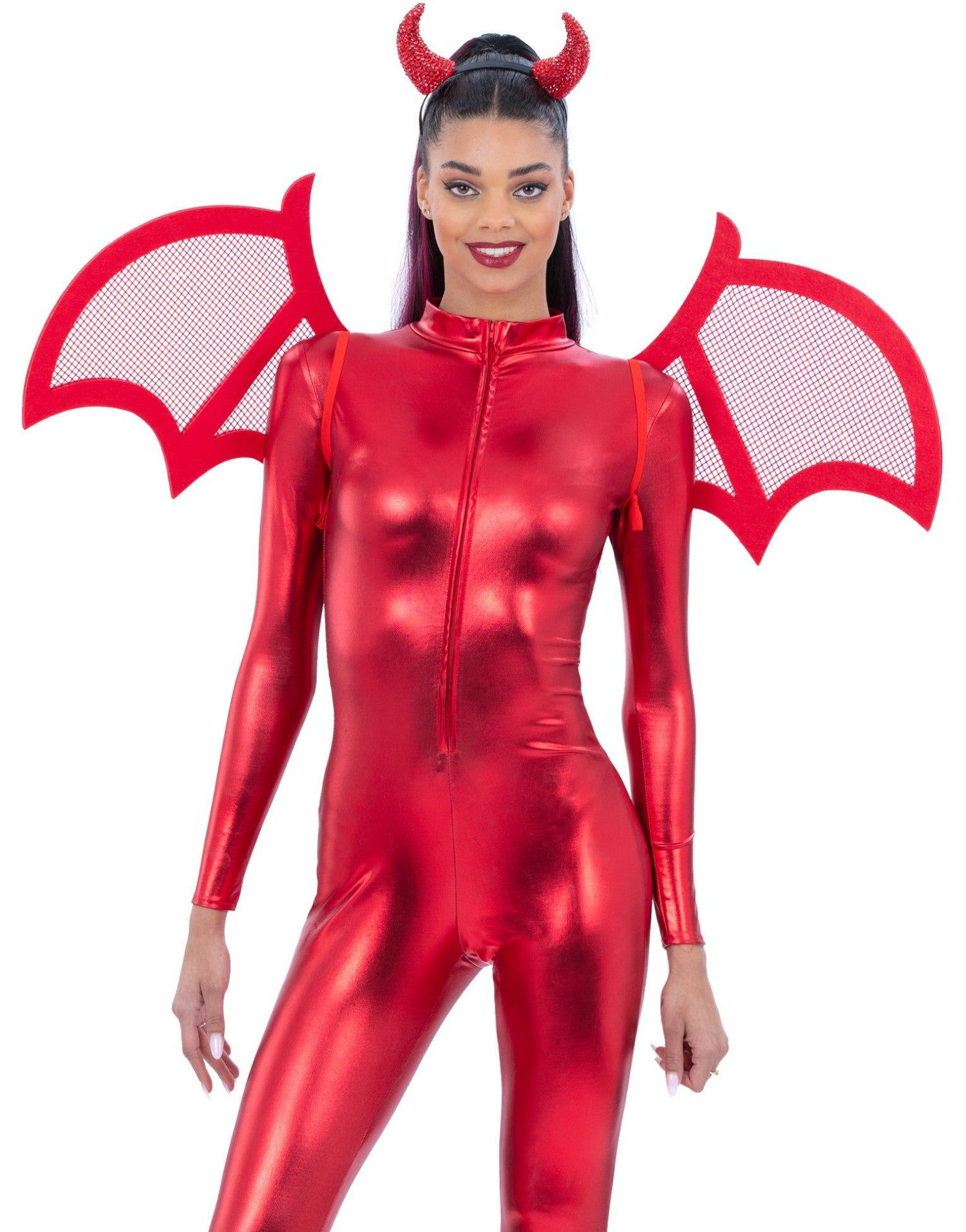 Røde Djevelvinger med Mesh-detaljer 100x40 cm