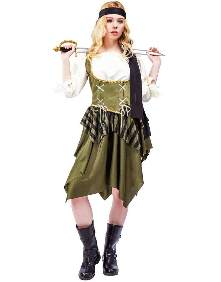 Piratkostyme til Dame 4 Deler