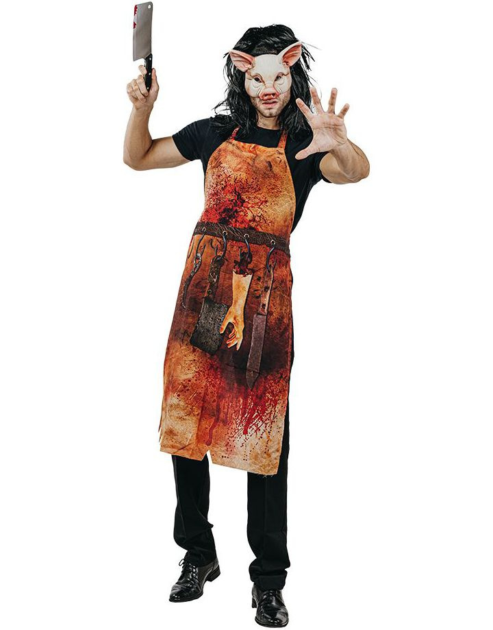 Blodig Slaktergris Kostyme Med Maske