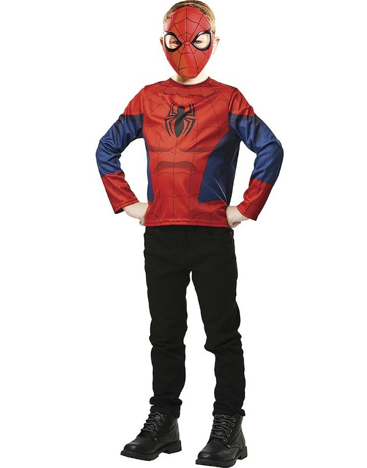 Klassisk Lisensiert Spiderman Kostymetopp og maske til Barn
