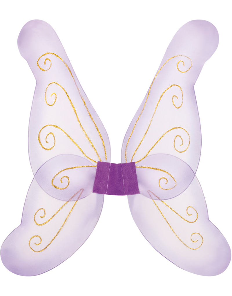 Lilla Vinger med Gullfarget Glitter