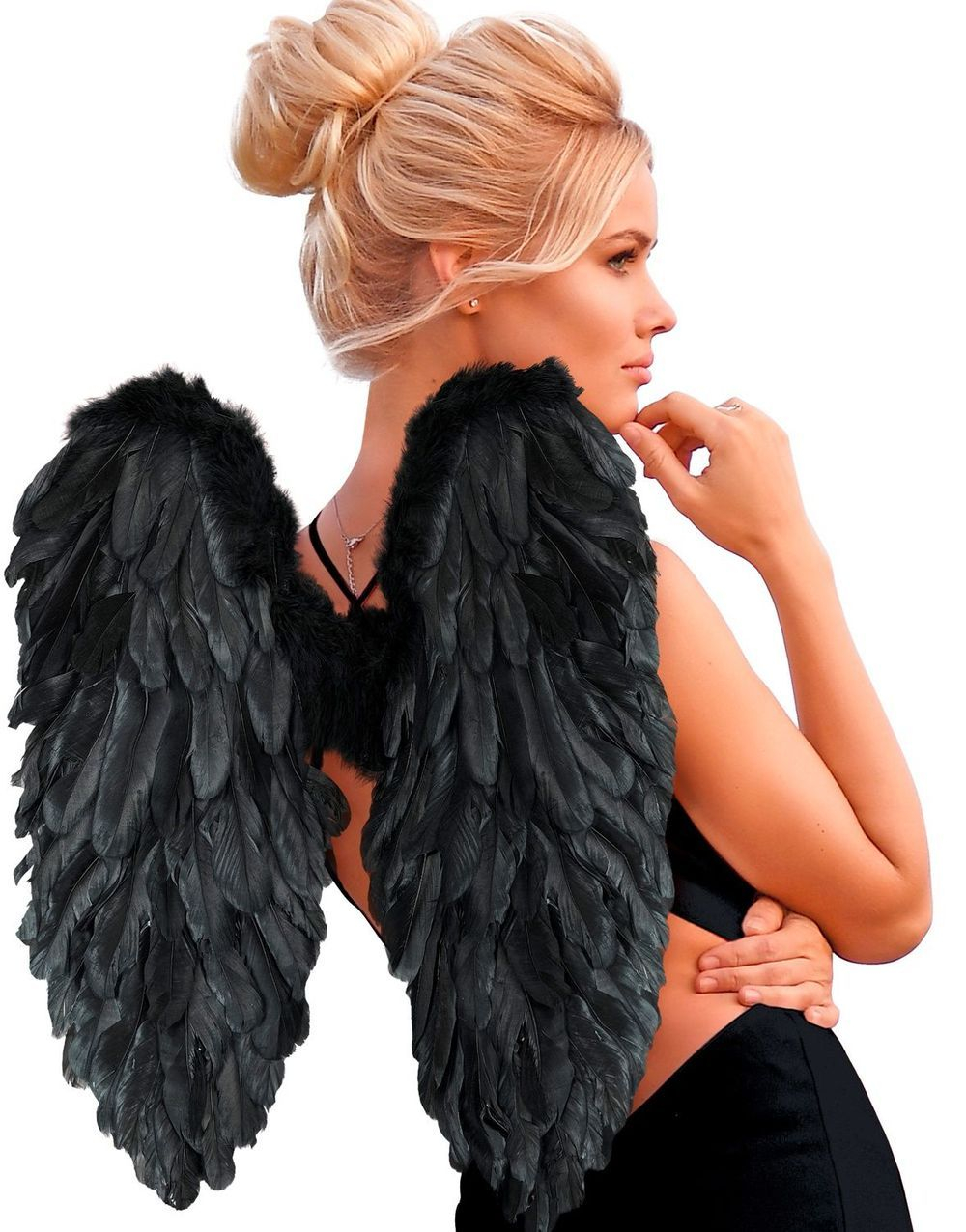 Svarte Englevinger 50x50 cm