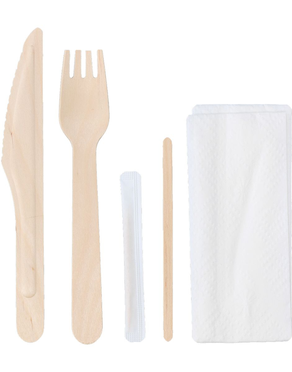 Miljøvennlige Engangsbestikk Sett i Tre - 5 deler