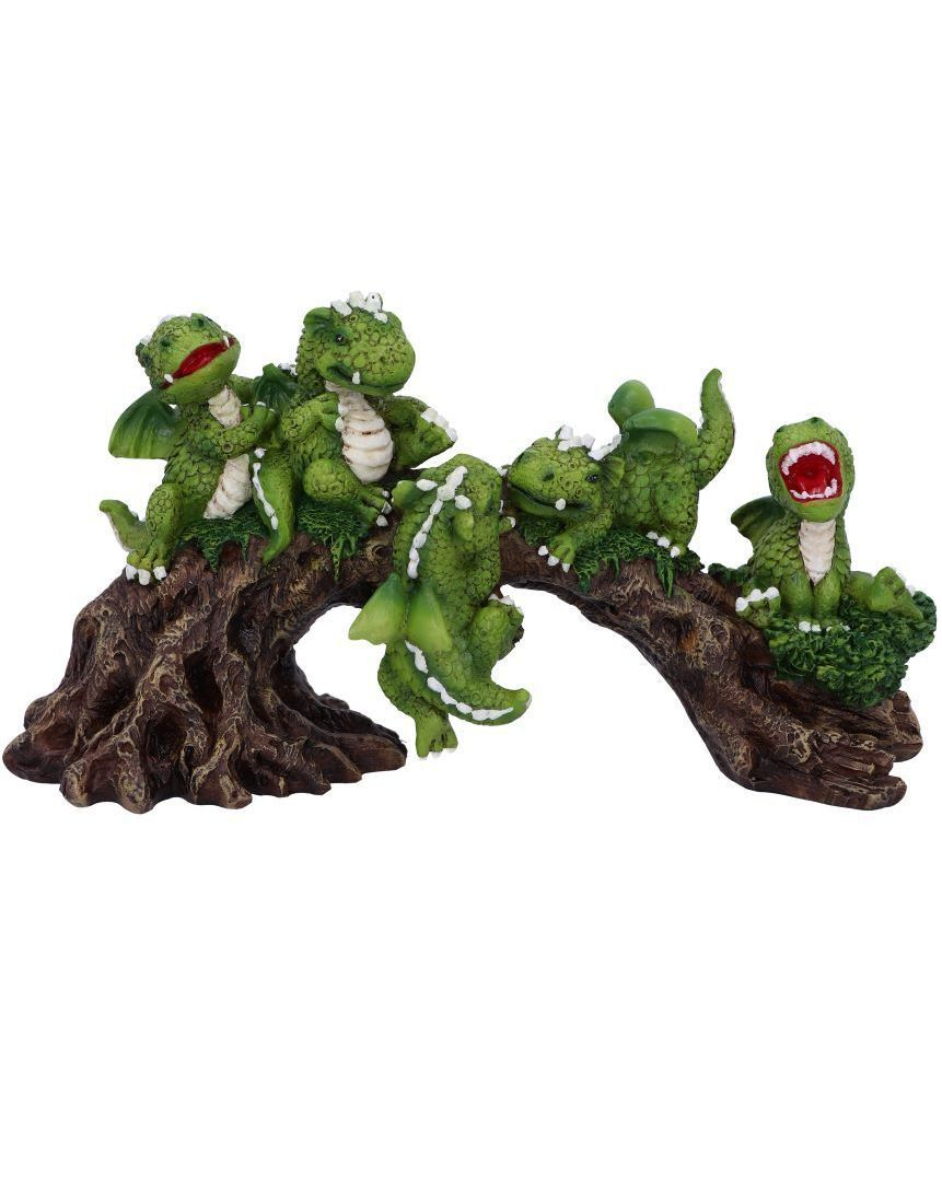 Daring Dragonlings - Hvilende Drageunger på Trestamme Figur 22,7 cm