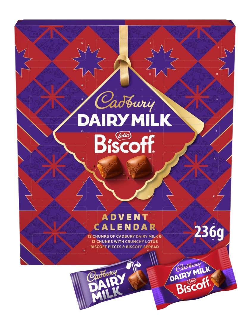 Cadbury Dairy Milk med Lotus Biscoff - Stor Adventskalender 236 g