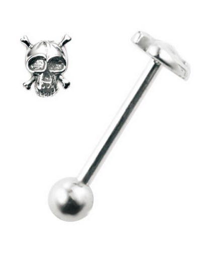 Tungepiercing med Dødninghode-kule