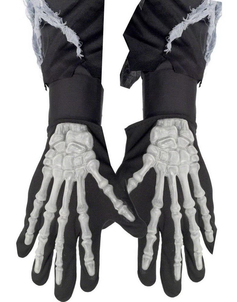 3D Skjeletthansker (Kostymetilbehør)