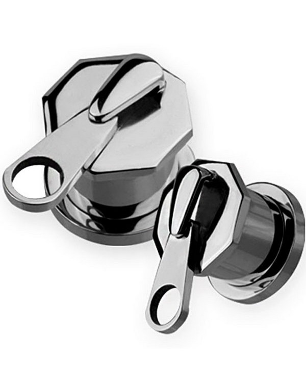 Zip It - Sølvfarget Piercing Plugg