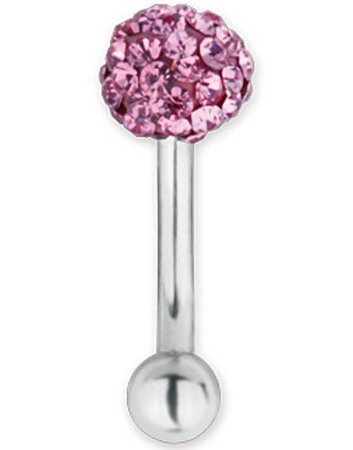 Glitter Ball Rosa - 1.2 x 8 mm Øyenbrynspiercing