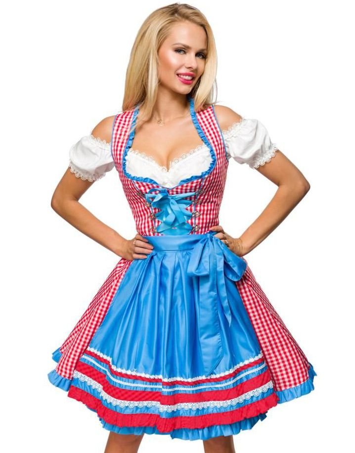 Tradisjonelt Dirndl-Oktoberfestkjole med Forkle