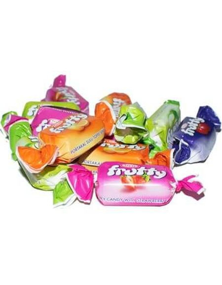 1 kg Frutty Mix - Stor Pose Fruktkarameller med Forskjellige Fruktsmaker
