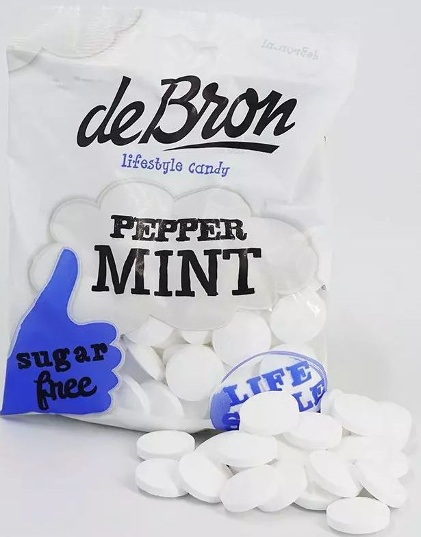 deBron Sugarfree Peppermint - Sukkerfrie Pastiller Peppermyntesmak 80 g