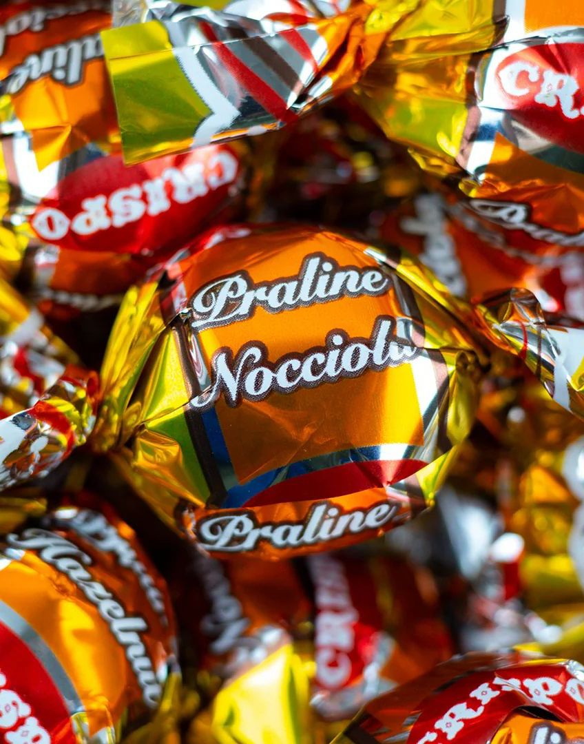 1 kg Crispo Praline Hazelnut - Sjokoladepraliner med Hasselnøttfyll
