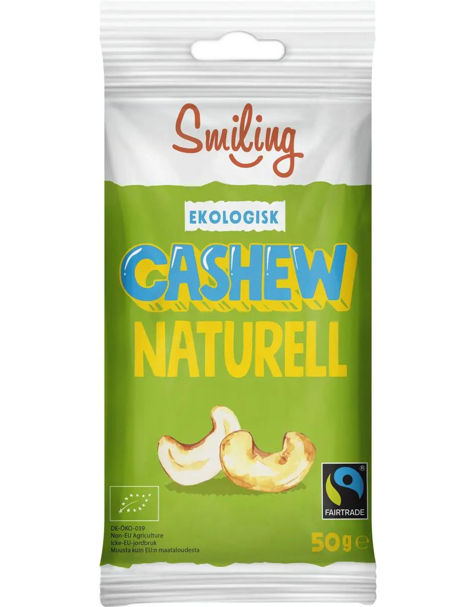 Smiling Økologiske Cashew Naturell 50 gram