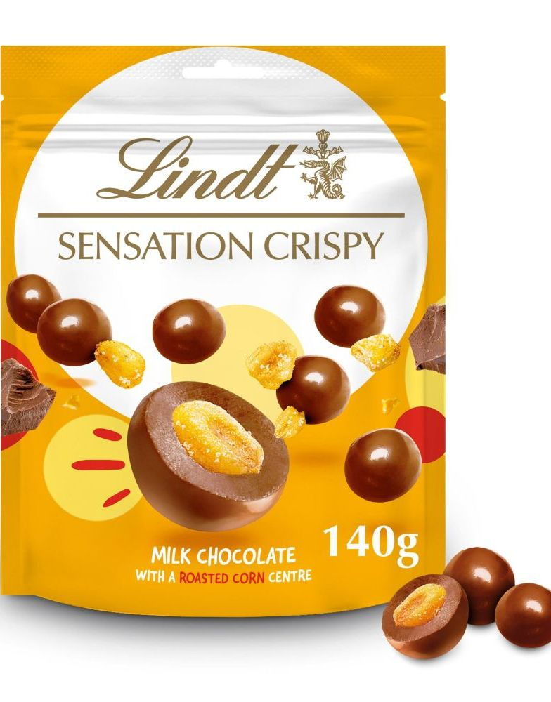 Lindt Sensation Crispy - Melkesjokolade med Crispy Ristet Mais 140 gram