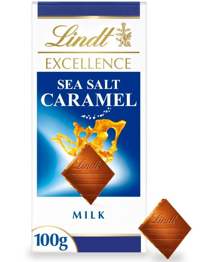 Lindt Excellence Sea Salt Caramel - Melkesjokolade med Karamell og Havsalt 100g