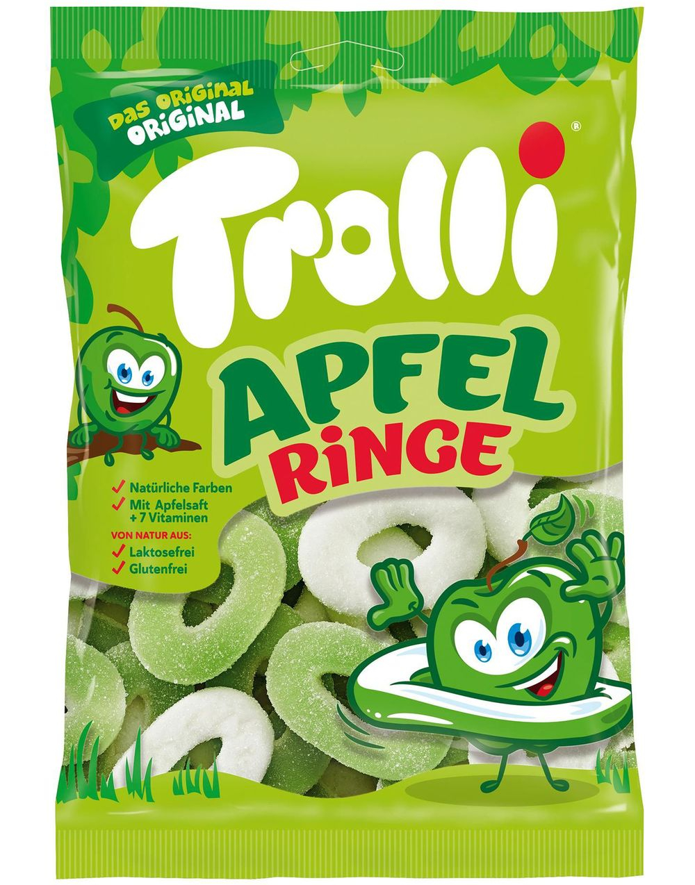 Trolli Apfel Ringe - Sure Skum og Vingummiringer med Eplesmak 200 gram