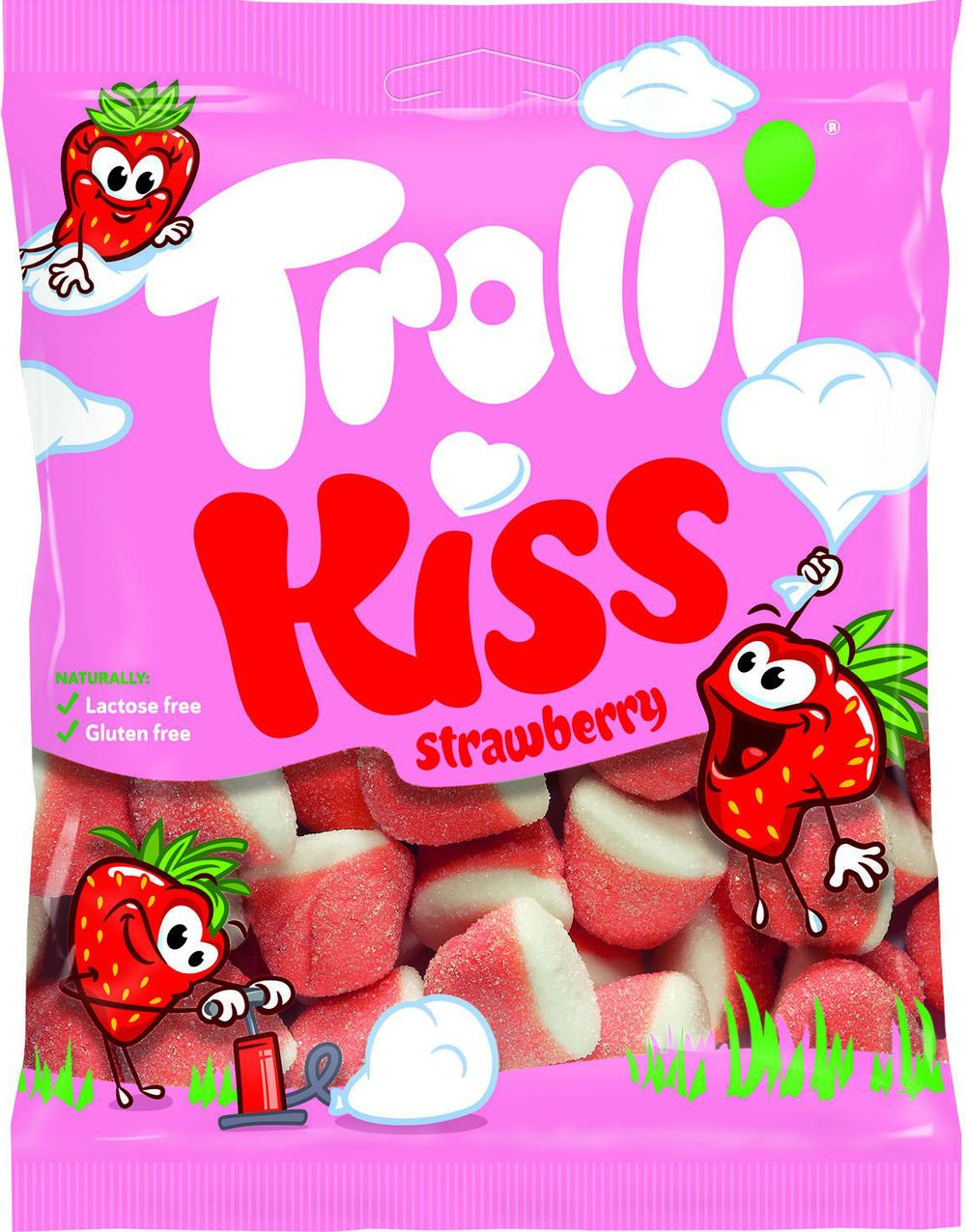 Trolli Kiss Strawberry - Skumgodteri med Jordbærsmak 100 gram