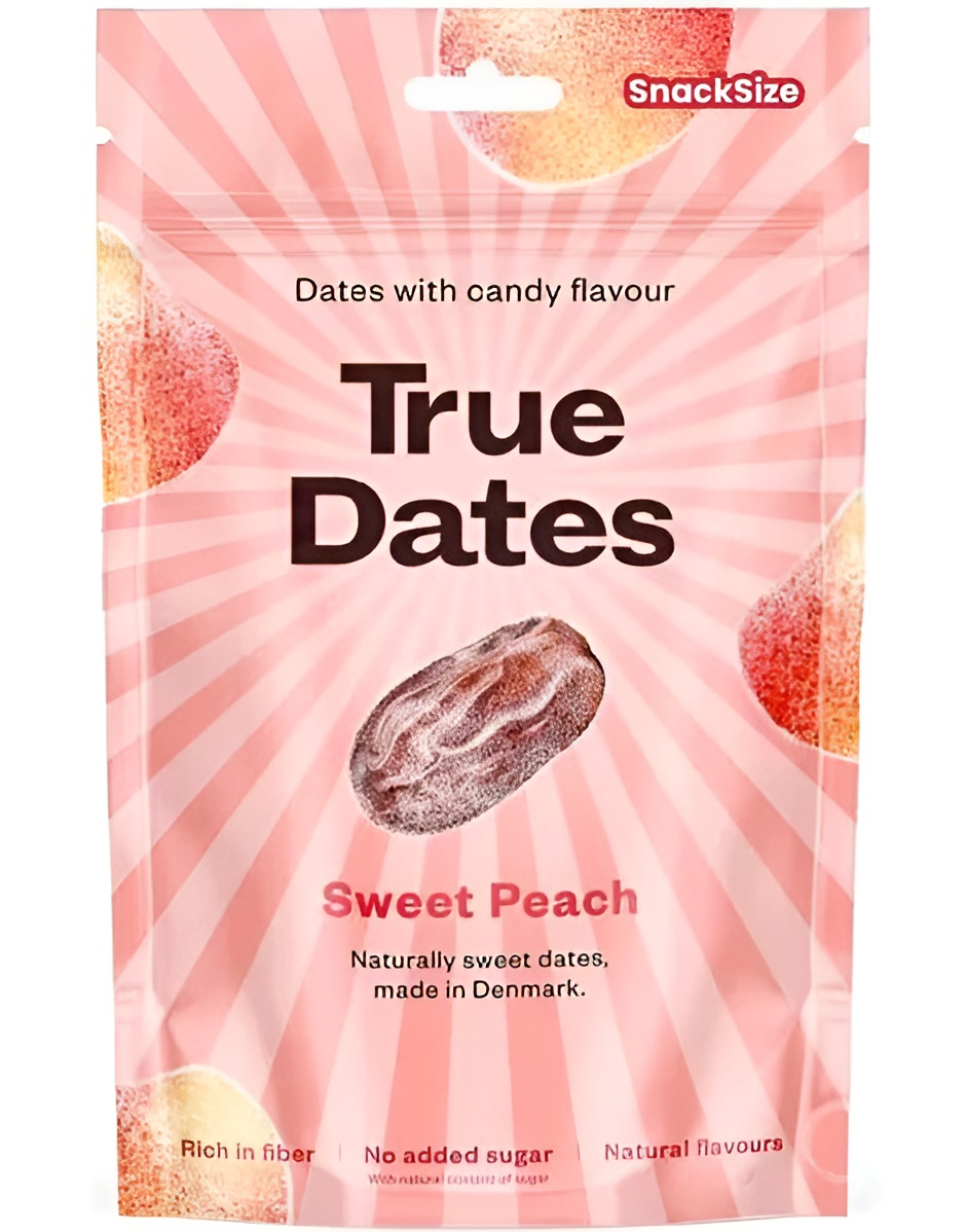 True Dates Sweet Peach - Steinfrie Dadler med Søt Fersken Godterismak 70 gram