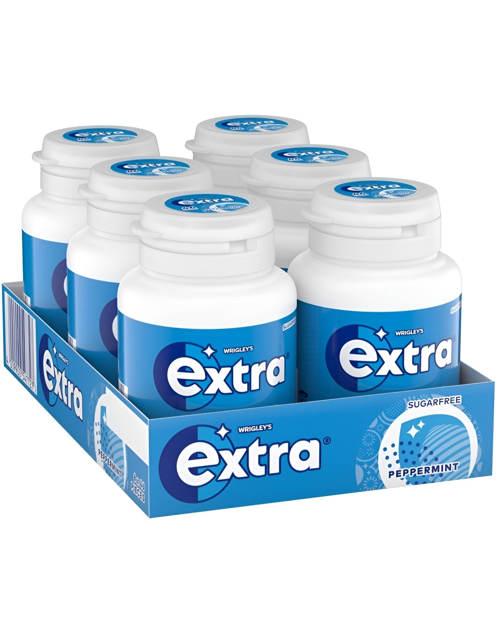 6 stk Stor Extra Peppermint Tyggegummiboks - Hel Eske 384 gram