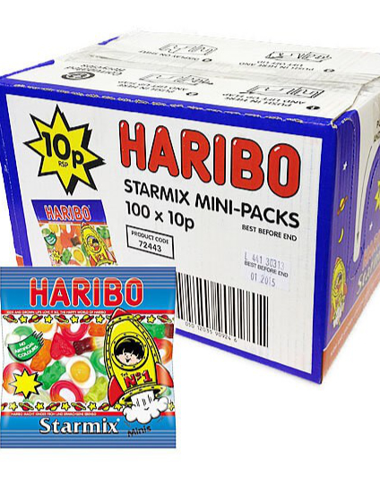100 stk Haribo Starmix Minis 16 gram - Hel eske