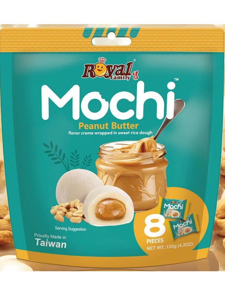 Royal Family Mochi Peanut Butter - Mochi med Peanøttsmørsmak 120 gram (Taiwan)