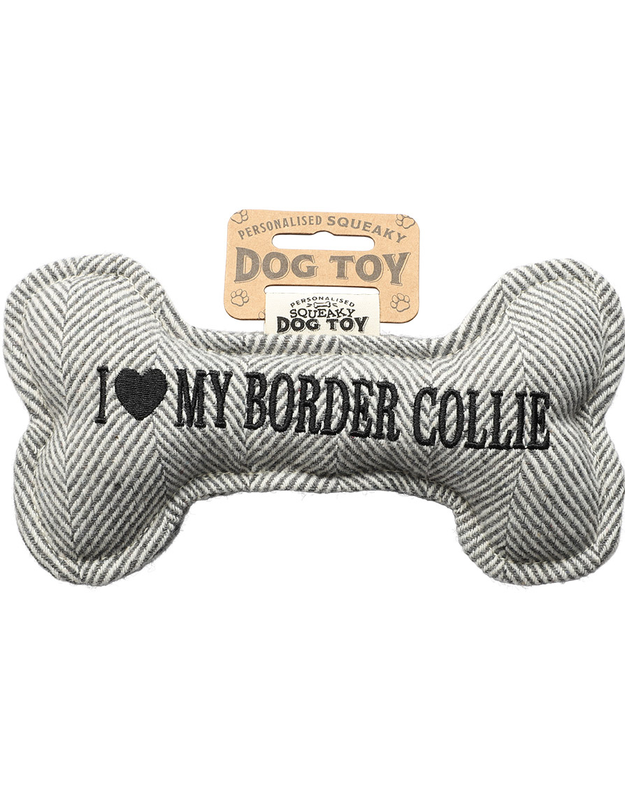 I Love My Border Collie - Leketøy for Hund med Lyd - 20 cm