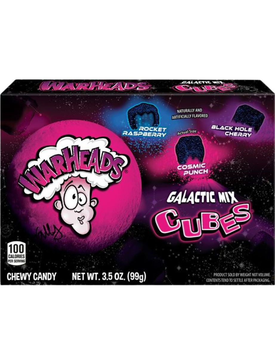 Warheads Cubes Galactic Mix - Sure Vingummibiter med Fyll 99 gram (USA Import)