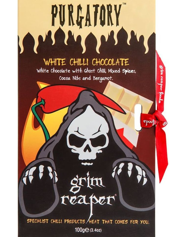Grim Reaper Purgatory - Ekstremt Sterk Hvit Sjokolade med Ghost Pepper 100 gram
