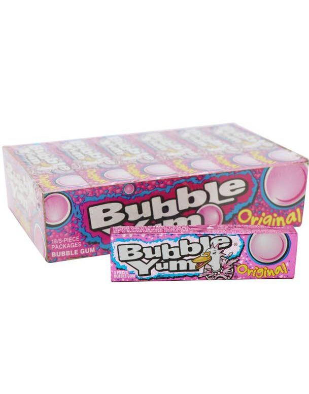 18 stk Bubble Yum Original - Tyggegummi med Bubblegum Smak - Hel Eske 720 gram (USA Import)
