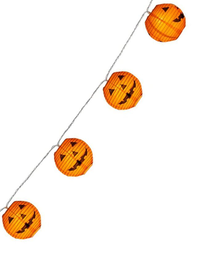 Batteridrevet Lyslenke med 10 Gresskar og LED-Lys 185 cm