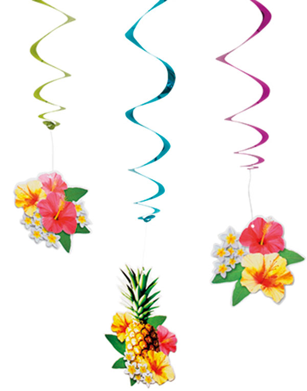 3 stk Hengende Dekorasjoner 60 cm - Hawaii Paradis