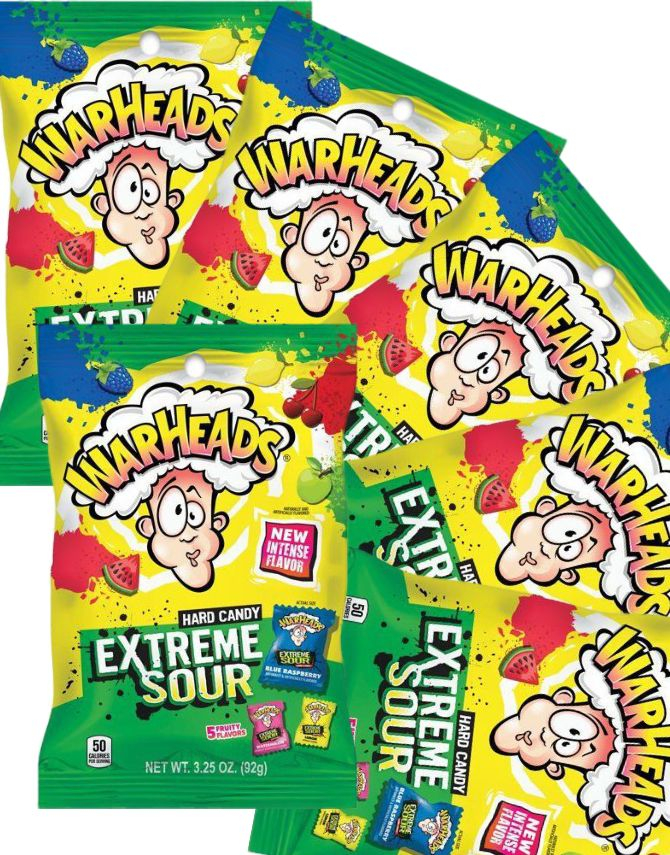 12 stk Warheads Extreme Sour Hard Candy - Kjempesure Sukkertøy med Forskjellige Fruktsmaker - Hel Eske 336 gram (USA Import)