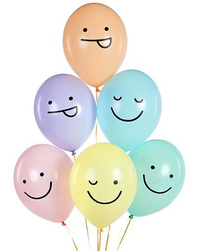 6 stk 30 cm Ballonger - Smilefjes Ballongbukett