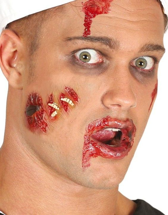 Råtne Sår med Marker og Bille - Latexsår med Festemiddel