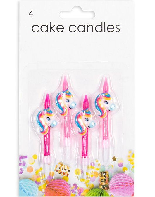 4 stk Enhjørning Kakelys 5,9 cm