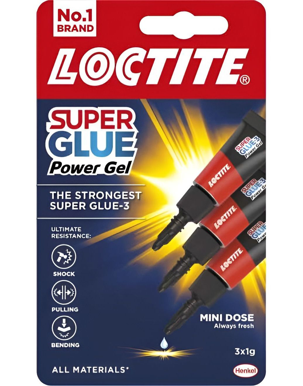 3-Pk Loctite Superlim Power Gel 3 x 1 g