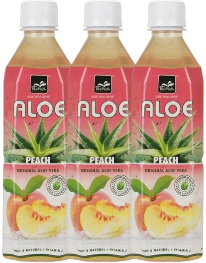 20 stk Tropical Aloe Vera Fersken Leskedrikk 500 ml - Hel Eske