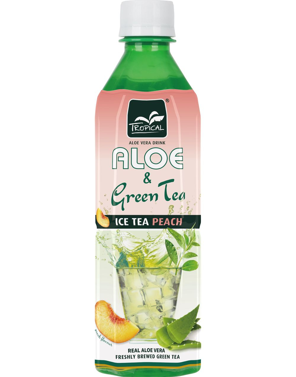 Tropical Aloe & Grønn Te 'Ice Tea Peach' Leskedrikk 500 ml
