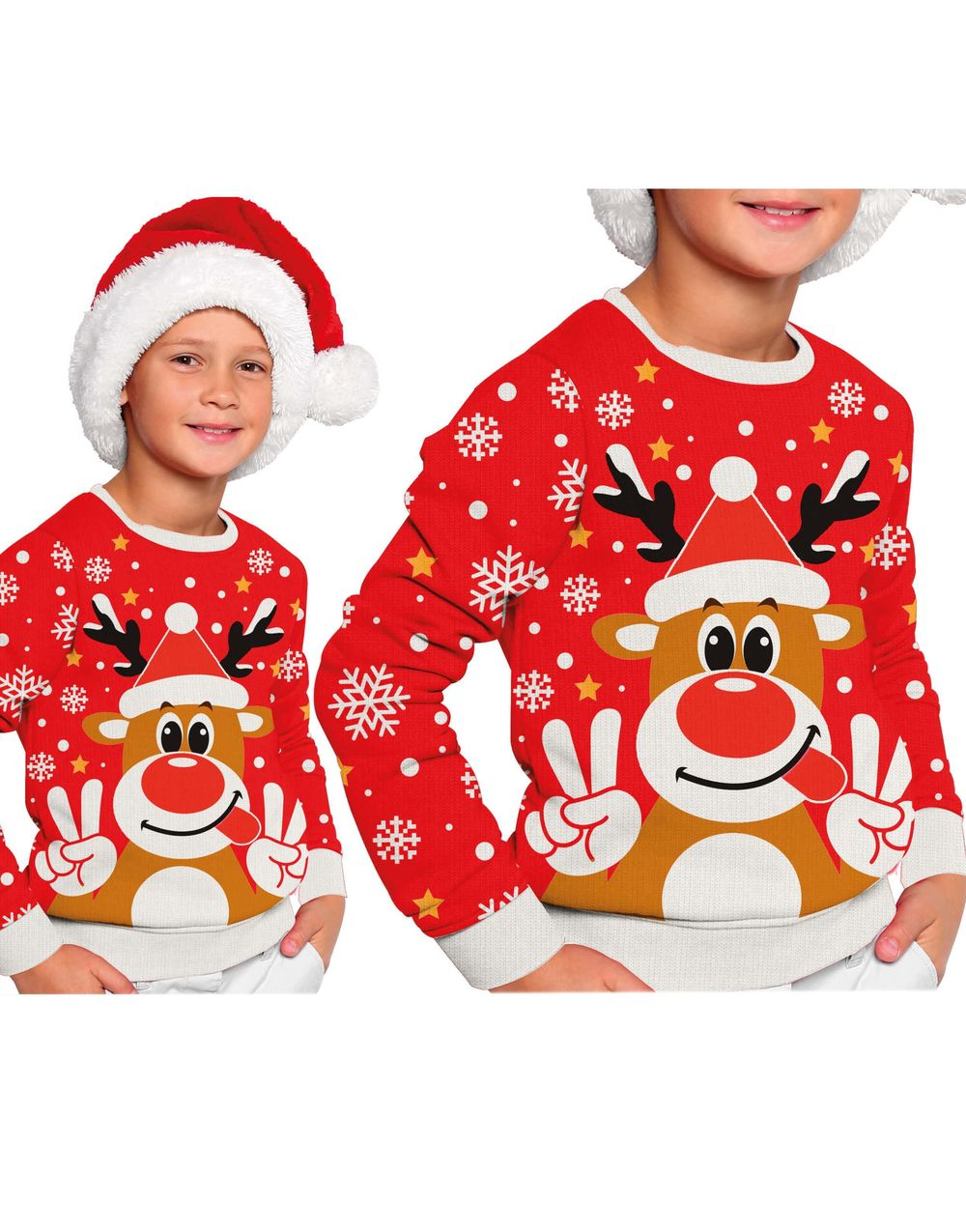 Julegenser med Reinsdyr, Snøfnugg og Stjerner til Barn