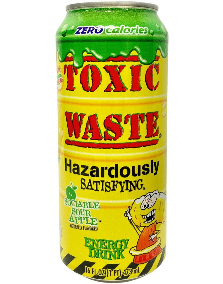 Toxic Waste Sugarfree Sociable Sour Apple Energy Drink 473 ml (USA Import)