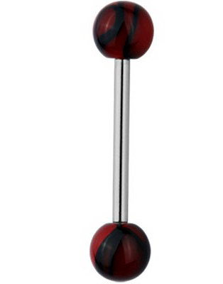 Magic Red And Black Stone - Tungepiercing