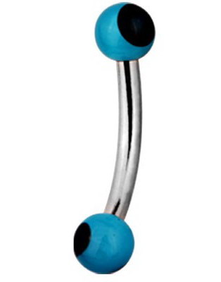 Magic Blue and Black Stone - 1.2 x 8 mm Øyenbrynspiercing